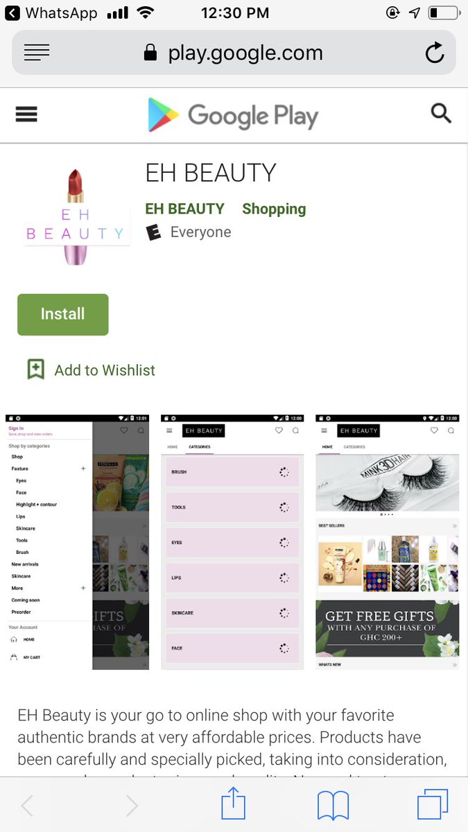 EHBeautyStore1's tweet photo. Did you know that EH Beauty is now live in your playstore. Online shopping in Ghana made easy for you. Shop on the website on your computers at work https://t.co/L7Yawe4F09 and also shop at ease on the app.. either ways we got you covered 😉 https://t.co/RfPSc37tPV
