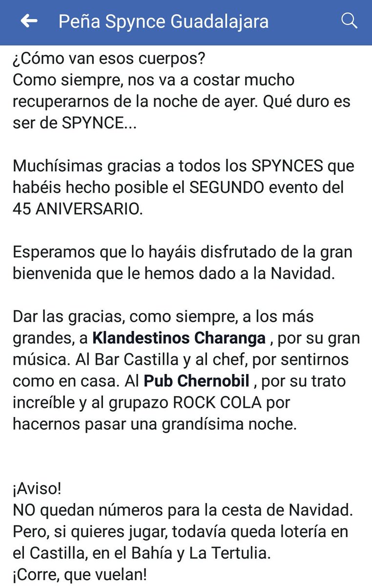 Censos!!!!!! 
Vaya noche la de ayer.
Increíble comida de Navidad.

Muchísimas gracias a todos lo que habéis hecho posible el segundo evento del 45 aniversario.