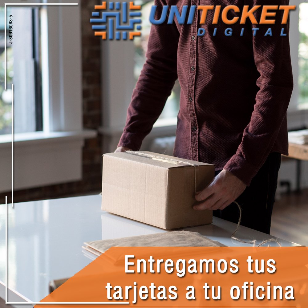 uniticketvzla's tweet photo. Cuando solicites tus tarjetas Uniticket serán entregadas en las sedes de tu empresa, en cualquier parte del país. Solicíta tus tarjetas a través de nuestro servicio online. Con Uniticket Todo es más Fácil. #Uniticket #Tarjetas #Servicio #Tecnología #Sistemas #ParaTodo https://t.co/uyfohw4kp6