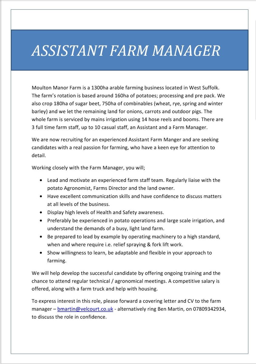 bencm305's tweet photo. ***We are recruiting for an Assistant  Farm Manager***

Please give the advert a look and get in touch if you are interested...If not, a share would be fantastic thank you! https://t.co/QHHmO5tsVR