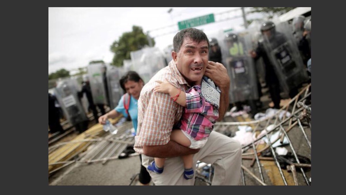 DemocracyStorm's tweet photo. The US has fired tear gas at babies. 

BABIES. 

Let that sink in. 

We have a perfectly legal process to allow them to apply for asylum.  Instead, we choose tear gas. 

Shameful. https://t.co/jdeygEBKdK
