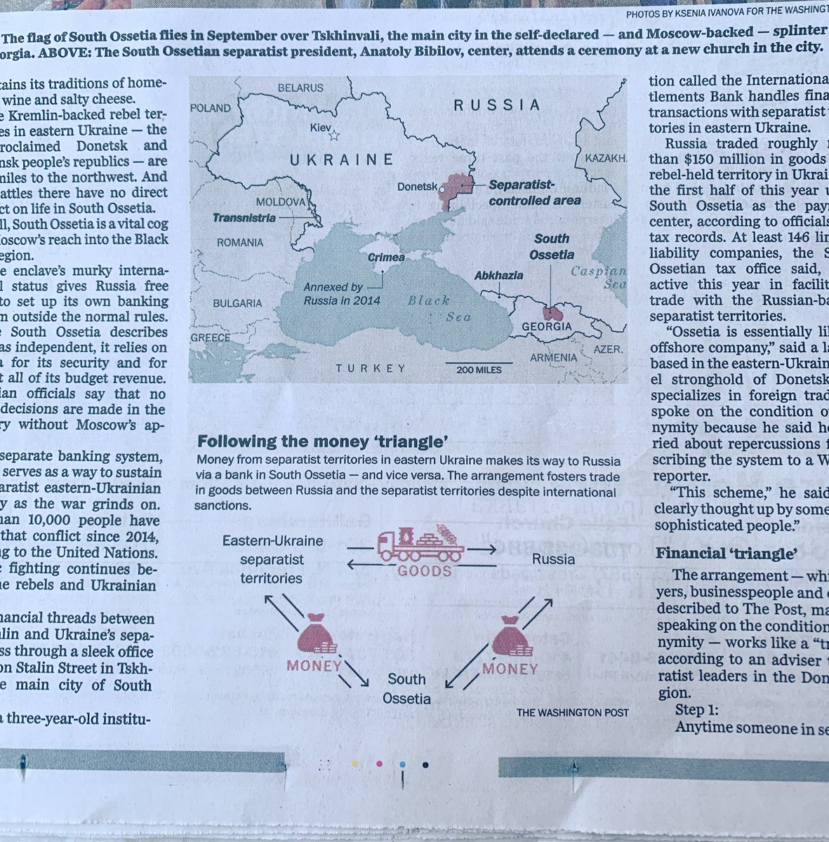 Rusya’nın “Güney Osetya” otonom bölgesini kullanarak yaptığı ticareti ve bankacılık işlemlerini anlatan WSJ makalesi enteresan, kaçırmayın. 
#SouthOssetia