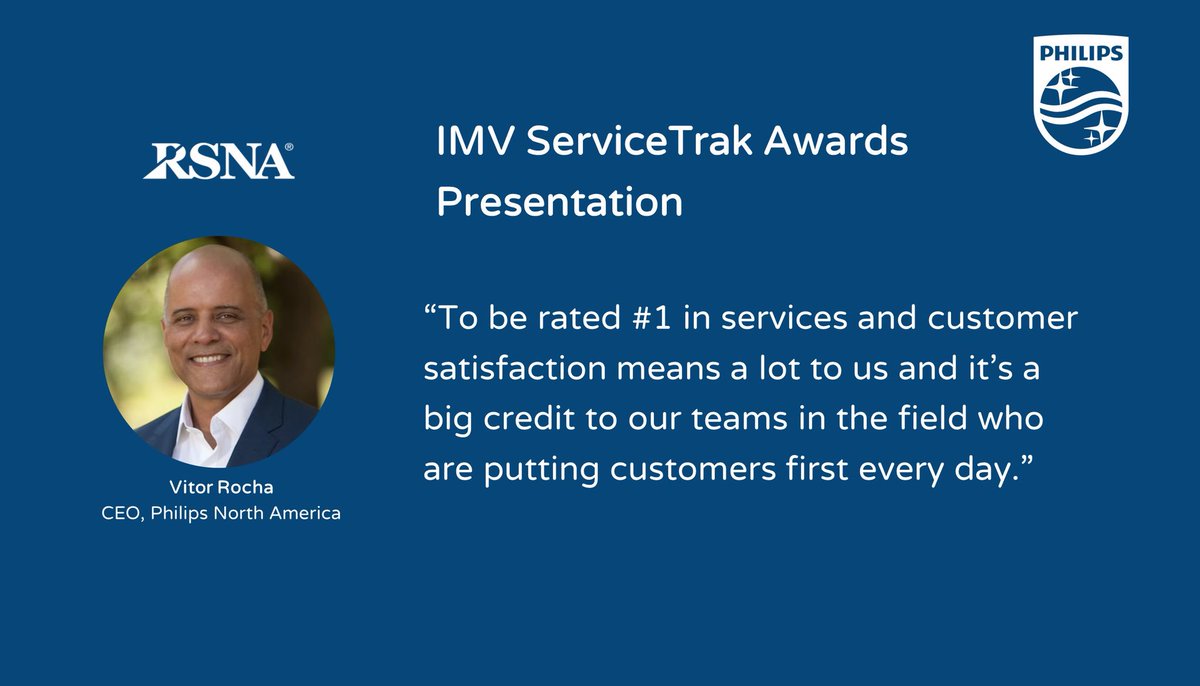 PhilipsLiveFrom's tweet photo. Philips is proud to be recognized with the most IMV ServiceTrak Awards, including #1 in service for ultrasound for the 26th consecutive year — a true testament of our team’s ingenuity and innovation. #RSNA18 https://t.co/6x5TEEHGEe