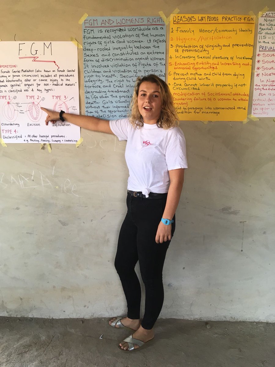 ImpactGwada's tweet photo. The 13th ACD of the Q14 VSO-ICS Volunteers by Emma and Angela on the issue/topic 'FEMALE GENITAL MUTILATION' (FGM), was very educative. They spoke on the fact that FGM is recognized worldwide as a fundamental violation of the human right of girls and women and has to stop. https://t.co/EEomDtT0sd