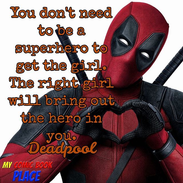 comicbookplace's tweet photo. "You don't need to be a superhero to get the girl. The right girl will bring out the hero in you." ~Deadpool
#Superheroes #Superhero #Deadpool #Marvel #Comics #ComicBooks #Movies #QuoteOfTheDay #MyComicBookPlace https://t.co/ChTchSH9Vl https://t.co/zVc7uLekER