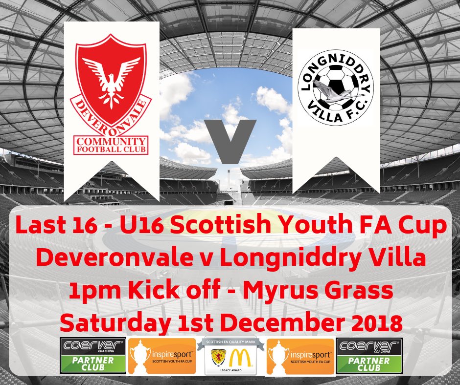 Looking forward to Welcoming <a href="/FClongniddry/">Longniddry Villa FC</a> on Saturday 1st Dec for this <a href="/inspiresport/">inspiresport</a> <a href="/ScottishYouthFA/">Scottish Youth FA</a> Last 16 Tie. #valeCommunity #SYFA