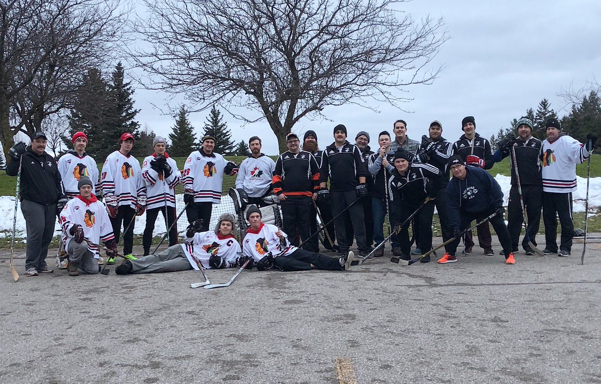 BlackSwanRugby's tweet photo. Annual Movember road hockey game was a success!! Although we lost 5-3 everyone wins when you’re doing something for a good cause #swanpride 🏆@MitchellHawks https://t.co/6VtKrkvDef