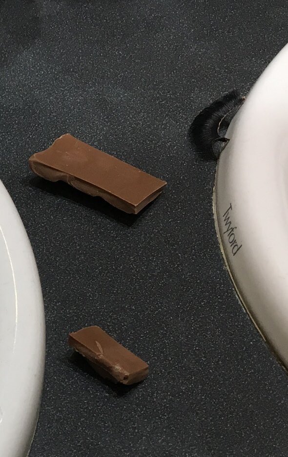 This was #random. #chocolate &amp; a #false #eyelash by the sink in a ladies room. #NoWords
