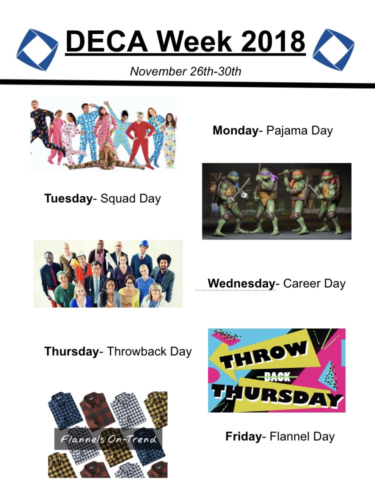 EVWDECA's tweet image. 🚨ATTENTION EVW HIGH🚨 Tomorrow is the beginning of DECA Week🔷 Make sure to check out the dress up theme and listen to the bulletin to hear the clues for the medallion🥇 #DECAWeek #DressUp