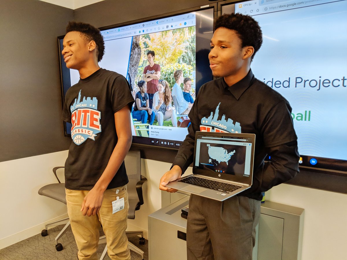 birkcreative's tweet photo. @cs4allcps students from @wyhs @simeonation show their work in preparation for the @ChiEliteClassic #WhyWeWork @BirkCreative @ArielFunds #Googledigitalcoaches #Birkcreative #teampixel https://t.co/rW2bno3l0V