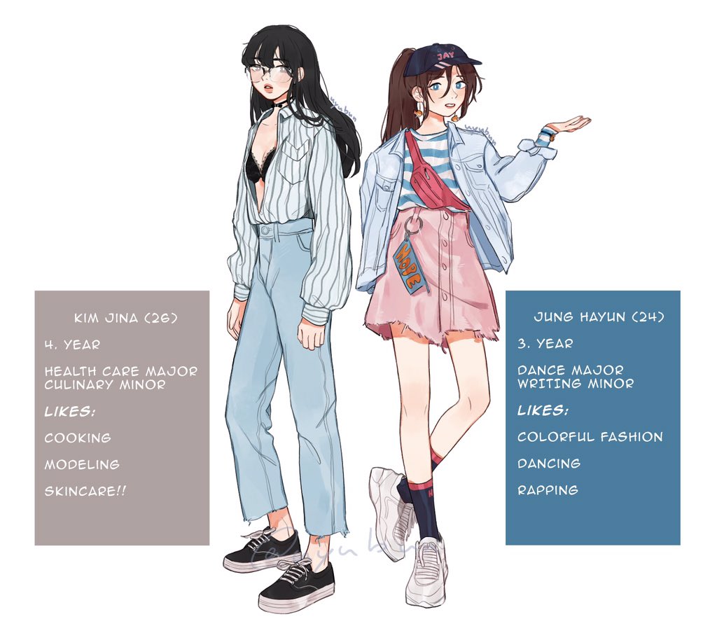 uyujeons's tweet photo. fem!bangtan college au✨
#btsfanart #taekook #bts https://t.co/XXli9TuTRa