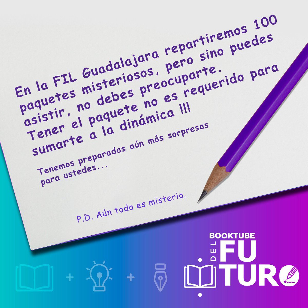 RetosBookTube's tweet photo. Se ve y se siente, ¡La FIL Guadalajara está presente! 😉 Llegando a los 100RT + 💚 se enterarán de cómo, cuándo y dónde conseguir uno de los bellos paquetes, ¡¡Vamos LBBBE’S!! #BooktubeDelFuturo https://t.co/Kr9g35EO0C