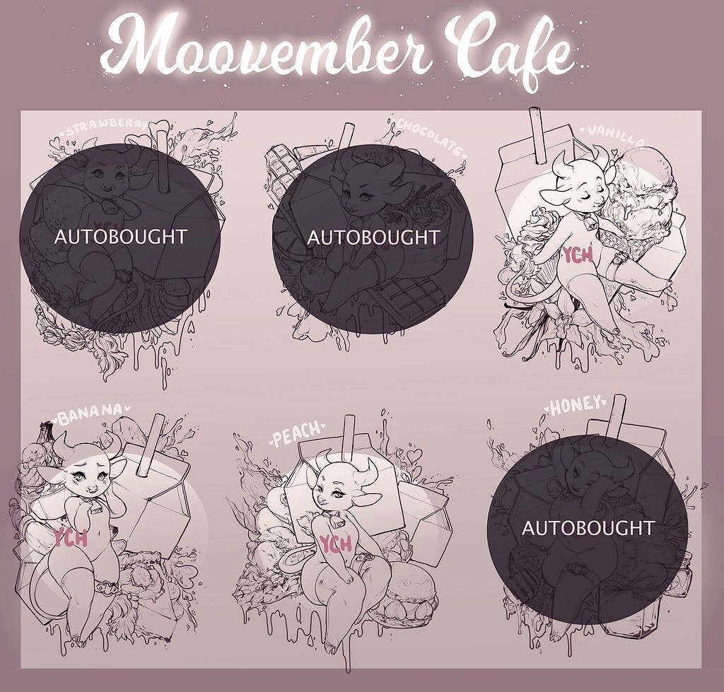 ?? MOOVEMBER YCH IS LIVE ??

• https://t.co/eVJkjvQSMd • 

Vanilla, Banana, &amp; Peach are still available! Thank you all so much for any participation, RTs, and for giving them a look ♡

(As always if you'd like to place a bid without an account, I will place them for you.) 
