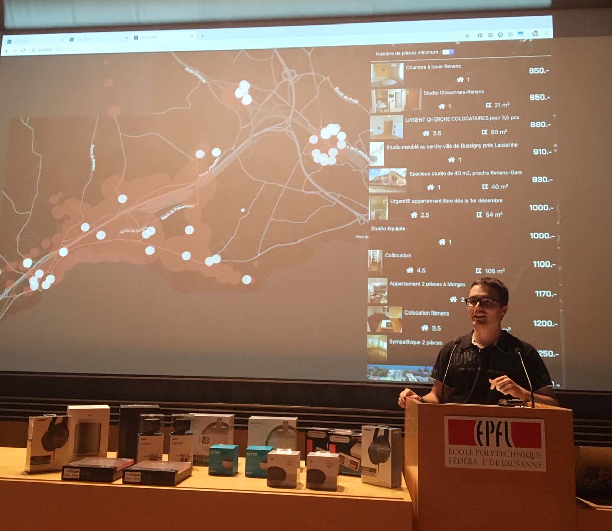 MartinVetterli's tweet photo. Closing ceremony of @LauzHack 2018 at @EPFL with lots of cool projects. Amazing what these teams realize in 24h! @EPFLevents @ICepfl @EPFL_en https://t.co/OlTseNeCG9