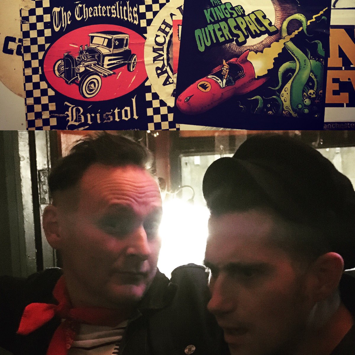 Top night out in town with Mikey and the ladies. #rockabilly #strangebluedreams #mothersruin #bristol #bandnightout