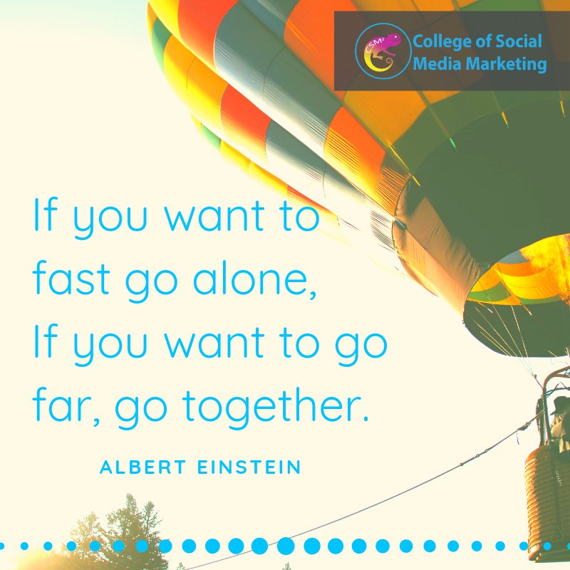 rosetraining's tweet image. #SUCCESS

"If you want to go fast go alone, IF you want to go far, go together" 
Albert Einstein 💡💡

Social Media thrives best when we join forces and collaborate.😊🌟 
Share big ideas and join our online community- The Social Media's Entrepreneuers Sandbox! Link below👇👇