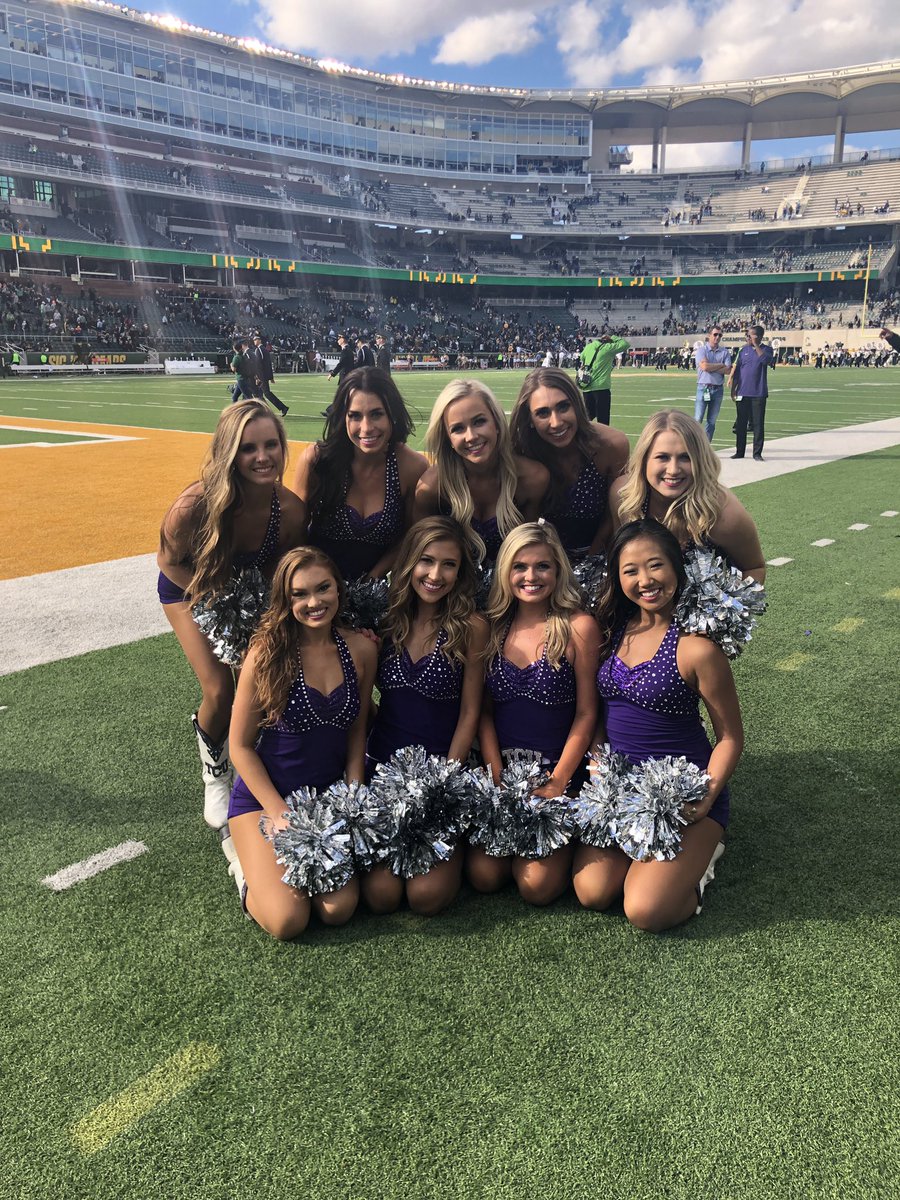 TCU_Showgirls's tweet photo. So thankful we get to keep these seniors around for another game!💜🐸 #goingbowlin #GoFrogs https://t.co/pFznFvOvbk