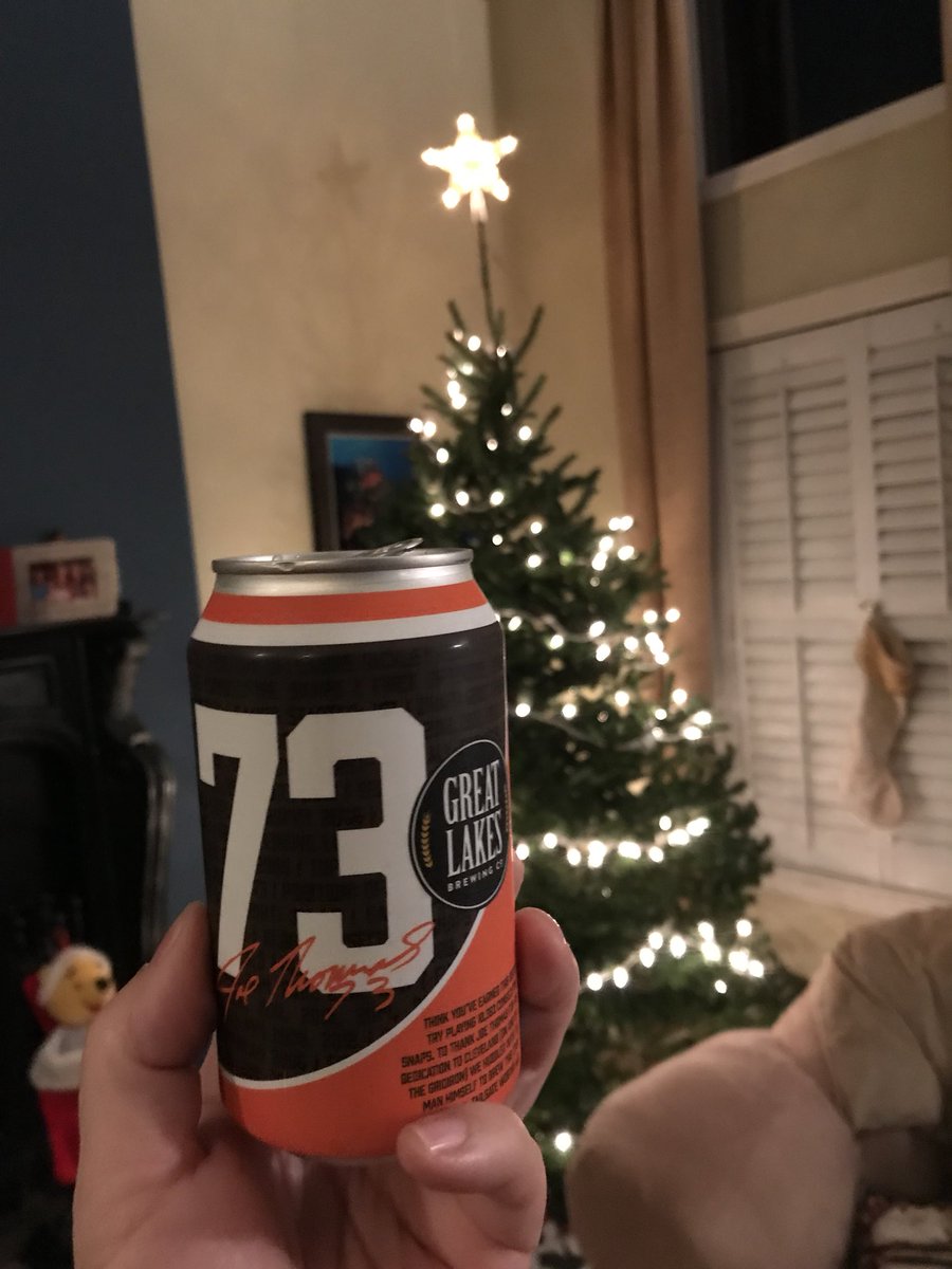 aroymb's tweet photo. Celebrating another @browns win with #JT73 by @GLBC_Cleveland Such a good beer. Sadly, I’m running out of celebratory beers. PS... #HappyThanksgiving to all. Especially #Browns fans everywhere. @joethomas73 https://t.co/FKIxP5JyNx