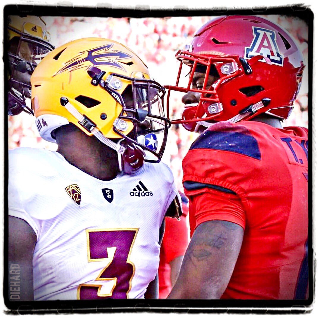 StayTrue2ASU's tweet photo. MANO A MANO @eno_benjamin5 @ASUFootball @TheSunDevils @TerritorialCup #Champs https://t.co/kchCZkzMwZ
