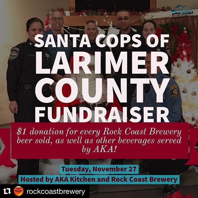 #Repost @rockcoastbrewery
・・・
👮‍♀️🎅FUNDRAISER🎅👮‍♂️
We’ve teamed up with @akakitchen_loveland and @santacopsoflarimercounty to host a fundraiser event that will benefit children in need this year! On Tuesday, November 27, come in and for every Rock Co… ift.tt/2AkAFsH