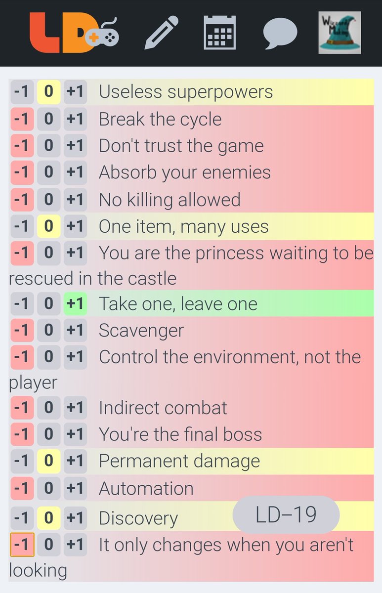 WizzardMaker's tweet image. Really not a huge fan of the #LDJAM round one themes, let's hope next round will be better
