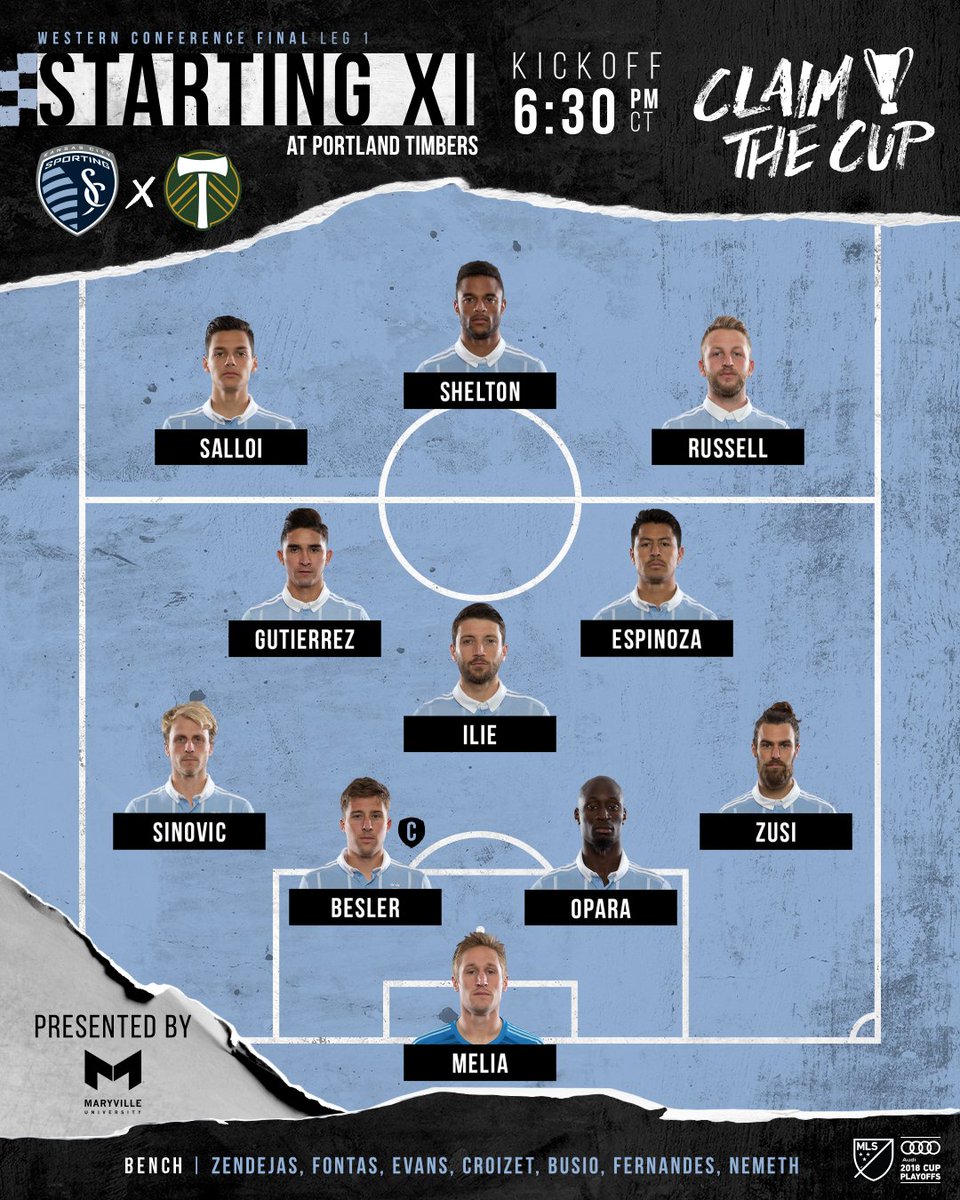 SportingKC's tweet photo. The XI. 

#PORvSKC #ClaimTheCup https://t.co/Ui0OKn0ehY