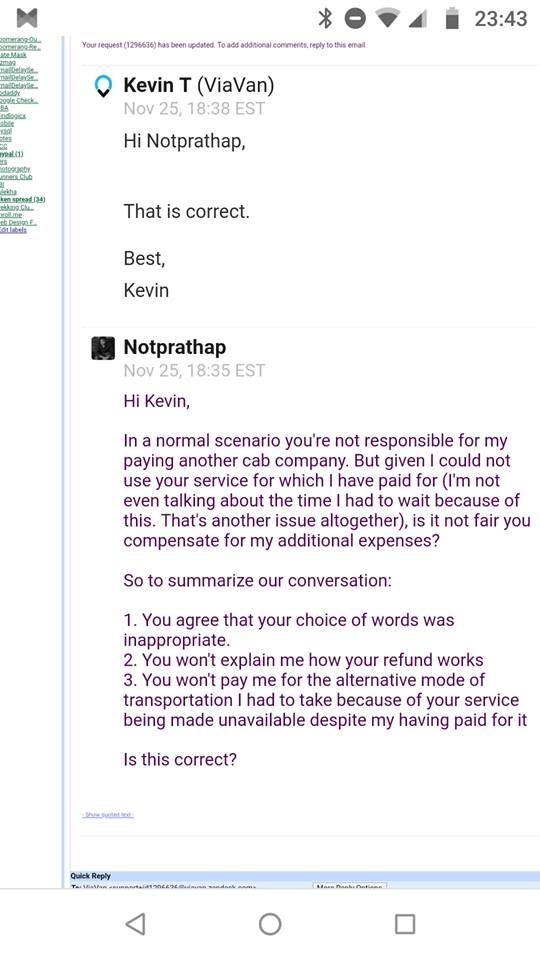 notprathap's tweet photo. @viavan_lon well, I give up. #customerservice #viavan #uber https://t.co/ZY4eX0H5N7