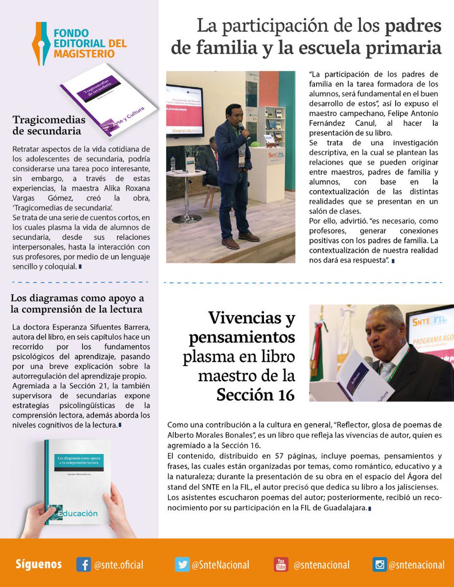 SnteNacional's tweet photo. #SNTEconMéxico📚🇲🇽📚
#SNTEFIL #No1
👉INAUGURAN stand #SnteFIL #DestelloDeMisPalabras✨✨ @SNTE_FEM libros de maestros mexicanos 👉En @FILGuadalajara PreSNTE🙋‍♂

#FILGuadalajara2018 
https://t.co/BPquv2N91s https://t.co/IYJDd3zIVB