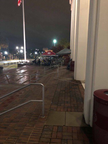 spann's tweet photo. University of Alabama students camping out for SEC championship tickets tomorrow morning at 7:00… photos from Darious Davis https://t.co/Oez6o1sLKf