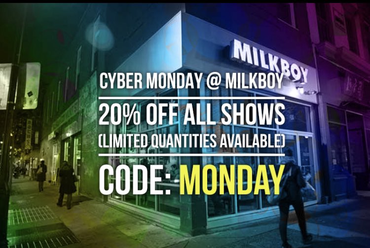🚨🚨 MILK those savings - don’t miss our HUGE Cyber Monday deal! 20% off on all shows! 🚨🚨