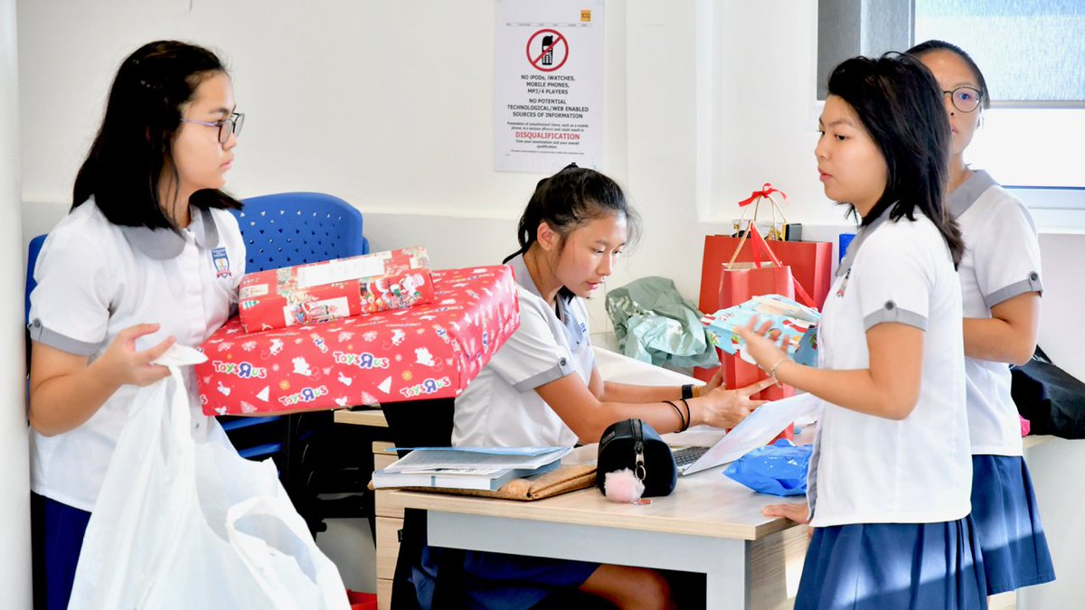 Our student Ambassadors are busy every morning collecting &amp; cataloguing the gifts being sent in for this year's ISP Gift Appeal. The gifts are being individually purchased by ISP families for well over 600 children. #community