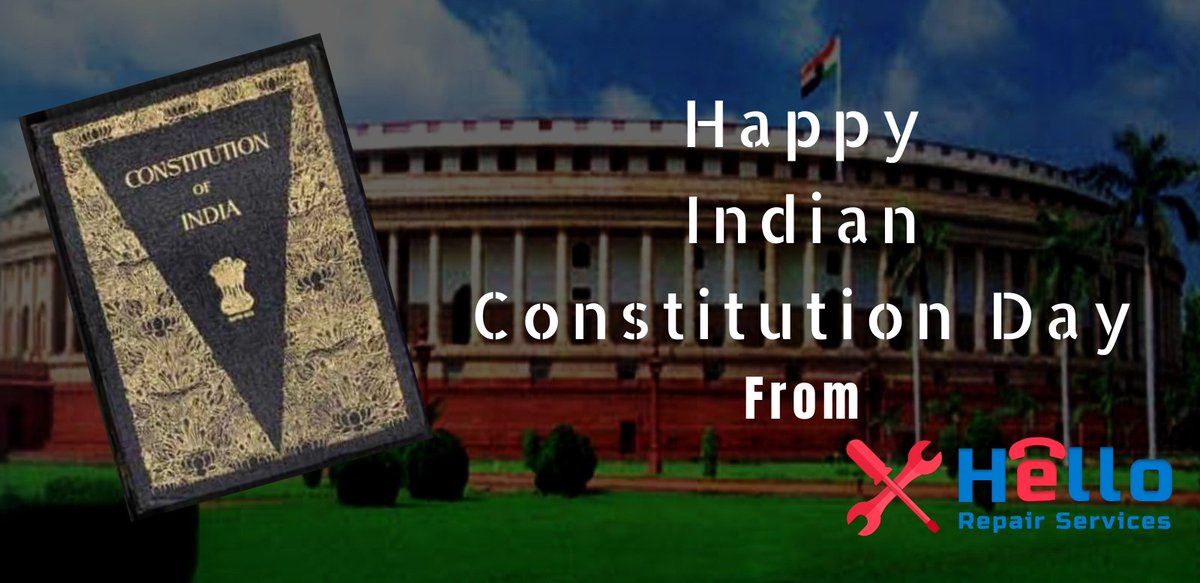 HelloRepair's tweet photo. Happy #ConstitutionDay. With the valuable thoughts of #Justice, #Liberty, #Equality &amp; Fraternity, we the people of #India adopted Constitution of India ensuring democracy and sovereignty of Indians. Happy #SamvidhanDivas. 
#MondayMotivation https://t.co/ZJh9iG8WDe