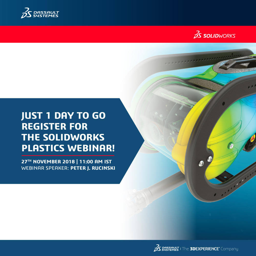 SOLIDWORKSIndia's tweet photo. Only few more seats left. Block yours at https://t.co/3Sh84QISGM before registration closes #SWX19LAUNCH #SOLIDWORKS Plastics #Webinar https://t.co/Qn3BOUmLY2