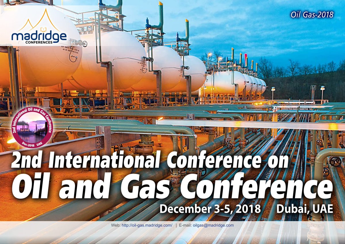 Oilgas2018's tweet photo. #OilGas2018 Only Few #Days Left to Join this #Event
#2nd International Oil &amp; Gas #Conference held during December 3-5, 2018 at #Dubai, UAE
#Register soon to #Confirm your slot in the #program
Hurry up! #Register today at: https://t.co/1OBFiuHOGb 
Contact us: oilgas@madridge.com https://t.co/1JR8YrmOMY