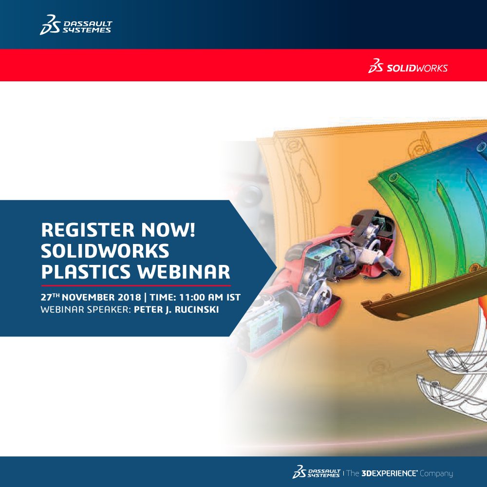 PoojaHadole's tweet photo. Do you design injection molded plastic parts?
Register now at https://t.co/XyXwEVCVMM to attend this free webinar on SOLIDWORKS Plastics on 27th November at 11.00 AM IST .
@BEACON_India @SOLIDWORKSIndia #design #injectionmolding #solidworks https://t.co/K9r2NnXZsM