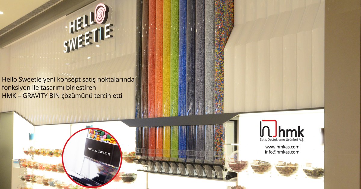 Hello Sweetie yeni konsept satış noktalarında fonksiyon ile tasarımı birleştiren HMK – GRAVITY BIN çözümünü tercih etti.
#gravitybin #HLDisplay #hmkas #HelloSweetie hmkas.com