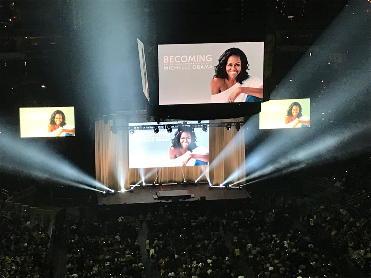 Anxiously waiting for Michelle!!! Thank you @RedskinsCR for having our <a href="/HolmesMS_FCPS/">Holmes MS-FCPS</a> #ASPIRE girls, mothers, and faculty see Michelle Obama #IAmBecoming