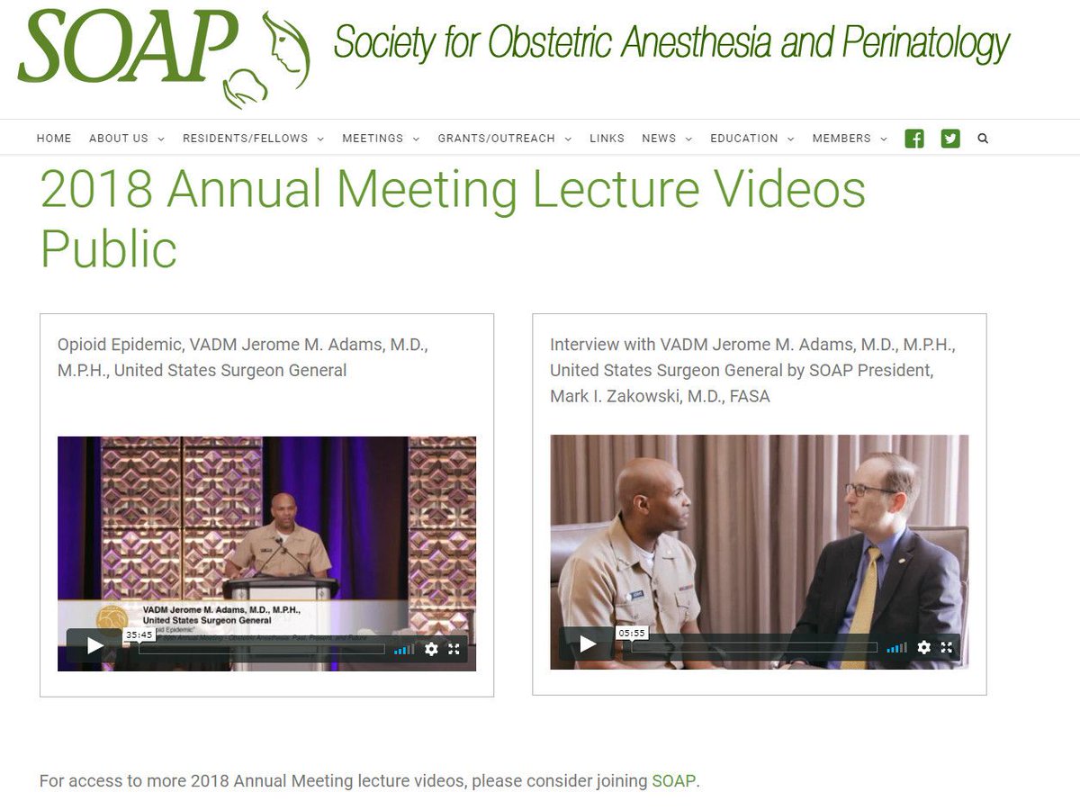SOAPHQ's tweet image. Did you miss The US @Surgeon_General  Dr. @JeromeAdamsMD&apos;s address at the SOAP Annual Meeting (#SOAPAM2018) in Miami? You can watch it here as well as his interview with SOAP President Dr. Zakowski @DrMarkZ 
#OBAnes
buff.ly/2RdIbNx