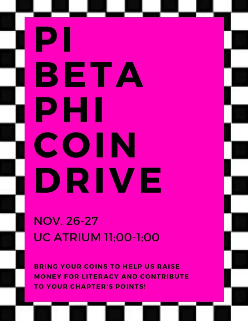 We are only 2 days away from our new philanthropy event, Pie Burgers and Phries!!! Get a $7 presale ticket from a sister or $10 at the door. Also, be sure to join us tomorrow and Tuesday for our coin drive!