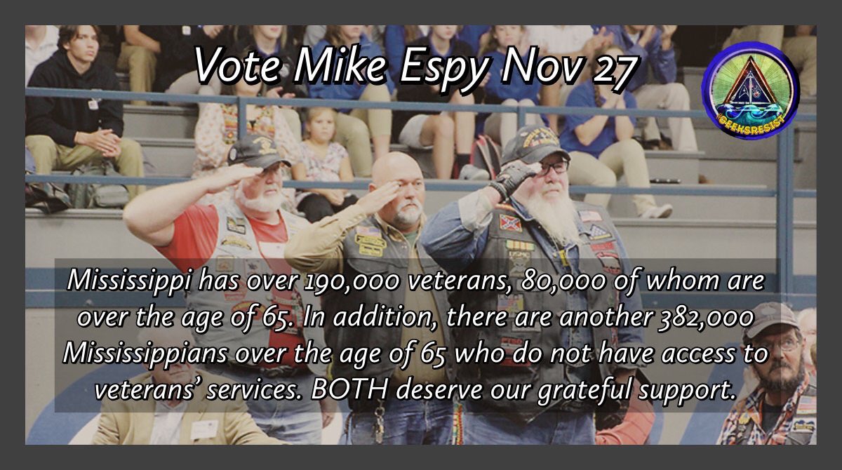 chrysta10's tweet photo. Everyone who has served in the military should have access to veterans services! They are entitled to health services, income subsidy, &amp; need-based support when they need us to repay our debt to them. Mike will make this happen. #EspyForSen #MSSEM #TW https://t.co/U3KKNETQjy