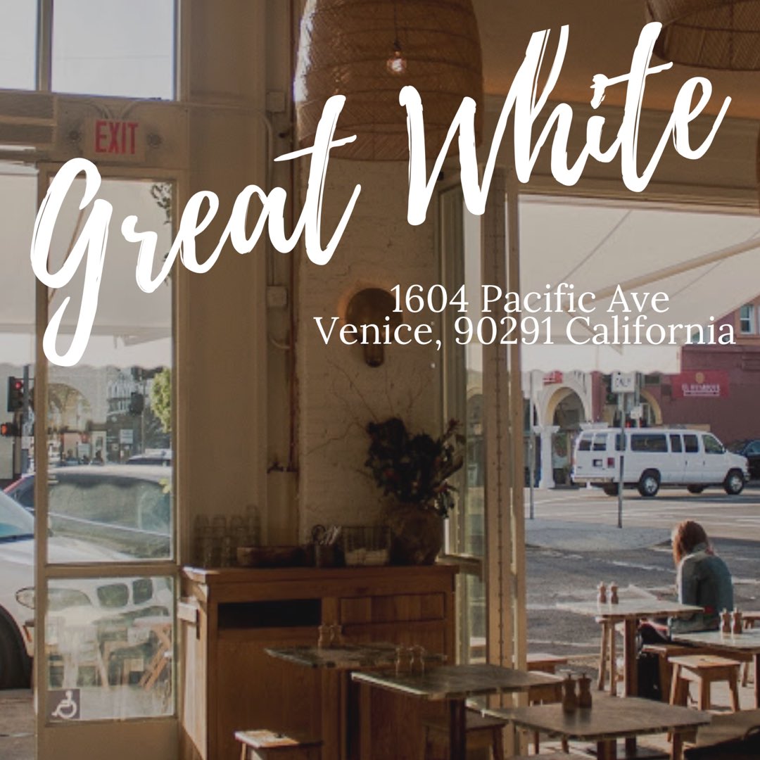 doit_LA's tweet image. Great White on Pacific Ave, Venice -
Simple breakfasts, sandwiches, salads and bowls paired with speciality coffees and drinks.

OPEN everyday 7am-5pm
