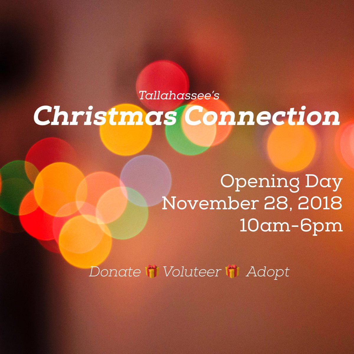 CCNWFLChristmas's tweet photo. Christmas Connection Opening Day in Tallahassee
We are assisting 450 needy families for Christmas this year. Come by and Donate, Volunteer or Adopt a Family at 3969 W. Century Park Circle. https://t.co/W89I7AIAnh