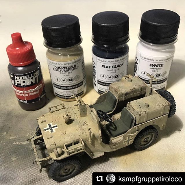 mmpaint's tweet photo. #Repost @kampfgruppetiroloco (@get_repost) ・・・ Proyecto Commando Car (1/35 Italeri) capturado por el Afrika Korps #wehrmacht #afrikacorps #ww2 #jeep #sasjeep #commandcar #armormodelling #afv #aircraftmodelling #aircraft #plamodel #scalemodelling… https://t.co/m5zZKtB6wR https://t.co/KaIECBl3lV