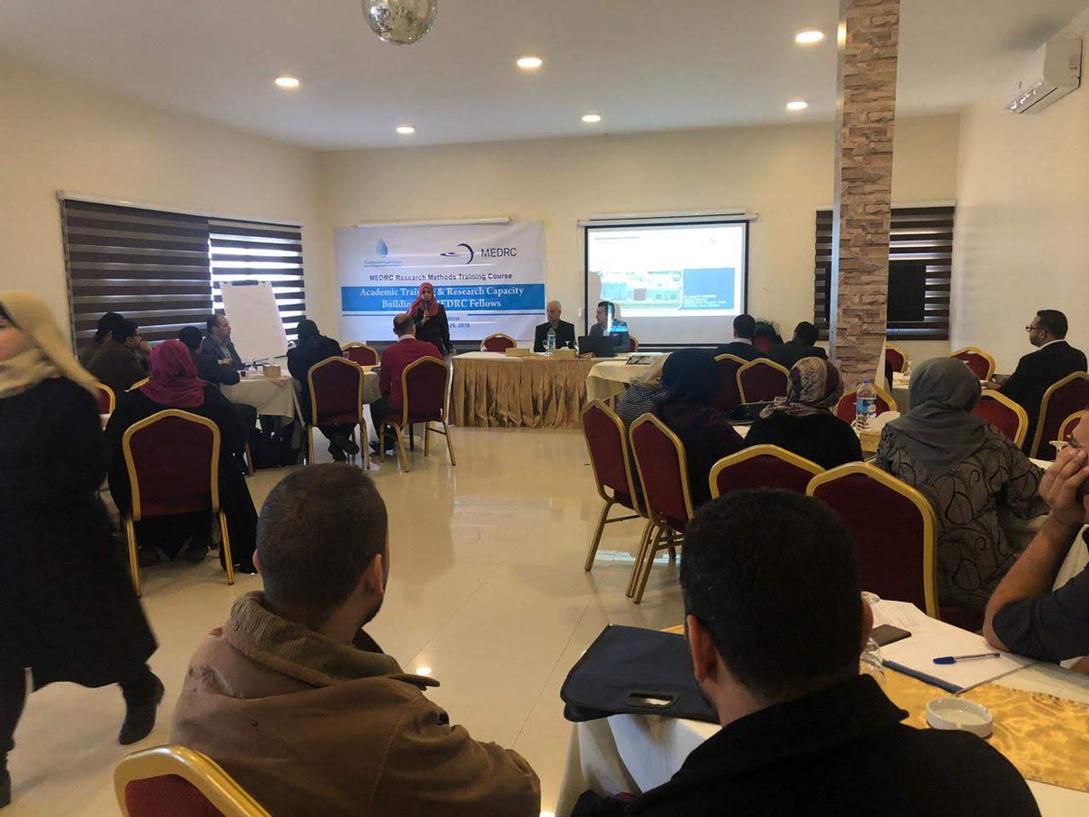 In Gaza today to deliver a 2 day training course, teaching #MEDRC MSc &amp; PhD Fellows research methodology &amp; frameworks in line with international academic standards and best practice. Delivered as part of our research capacity building program in cooperation with <a href="/pwapalestine/">Water Authority</a>