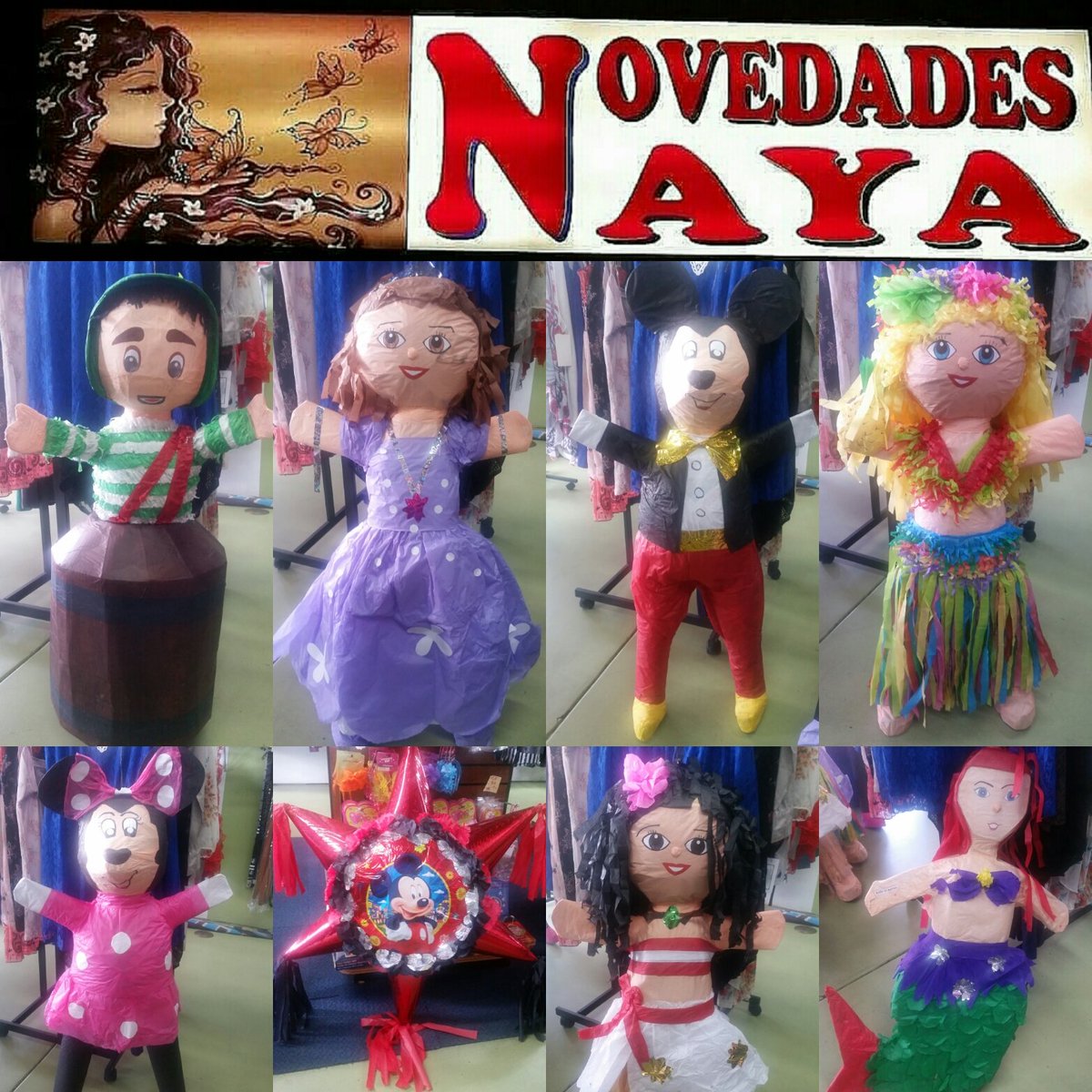 CenaidaRamrez's tweet photo. NOVEDADES NAYA 565 E.MOANA LN.RENO NV 89502 #PIÑATAS #PARA #TU #EVENTOS #INFATILES #ESTRELLAS #CUERPOENTERO #CHAVO8 #CHILINDRINA #PALLAZO #MCQUEEN #ESPADEMAN #SPONGEBO #SIRENITA #MIMI #WINNIEPOO #TOYSTORY #DORA #STRAWBERRY #MONSTERS #STARWARS #PRINCESAS #MINIOS #VICITANOS https://t.co/AQSNu7lSoj
