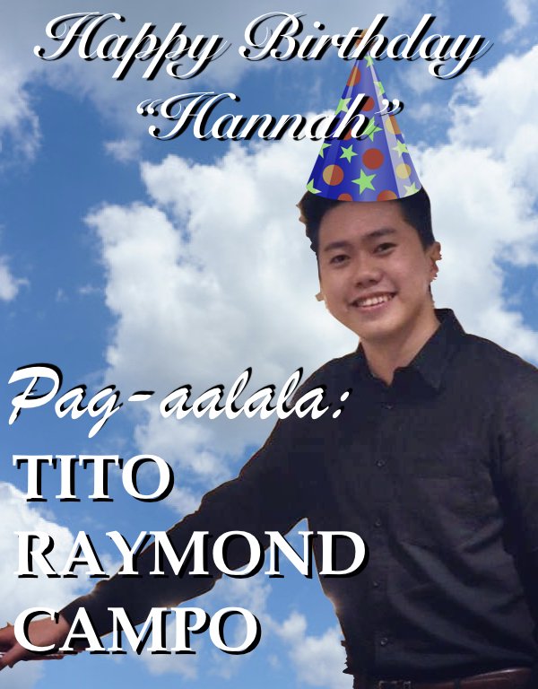 TitoRaymondC's tweet image. HAPPY BIRTHDAY nga pala sa isa sa aking no. 4 supporter na si @HannahHernando! Your TITO RAYMOND wishes you good health, more blessings, and eternal happiness this Mundane, Nov. 26. #TitoRaymond #Raydy