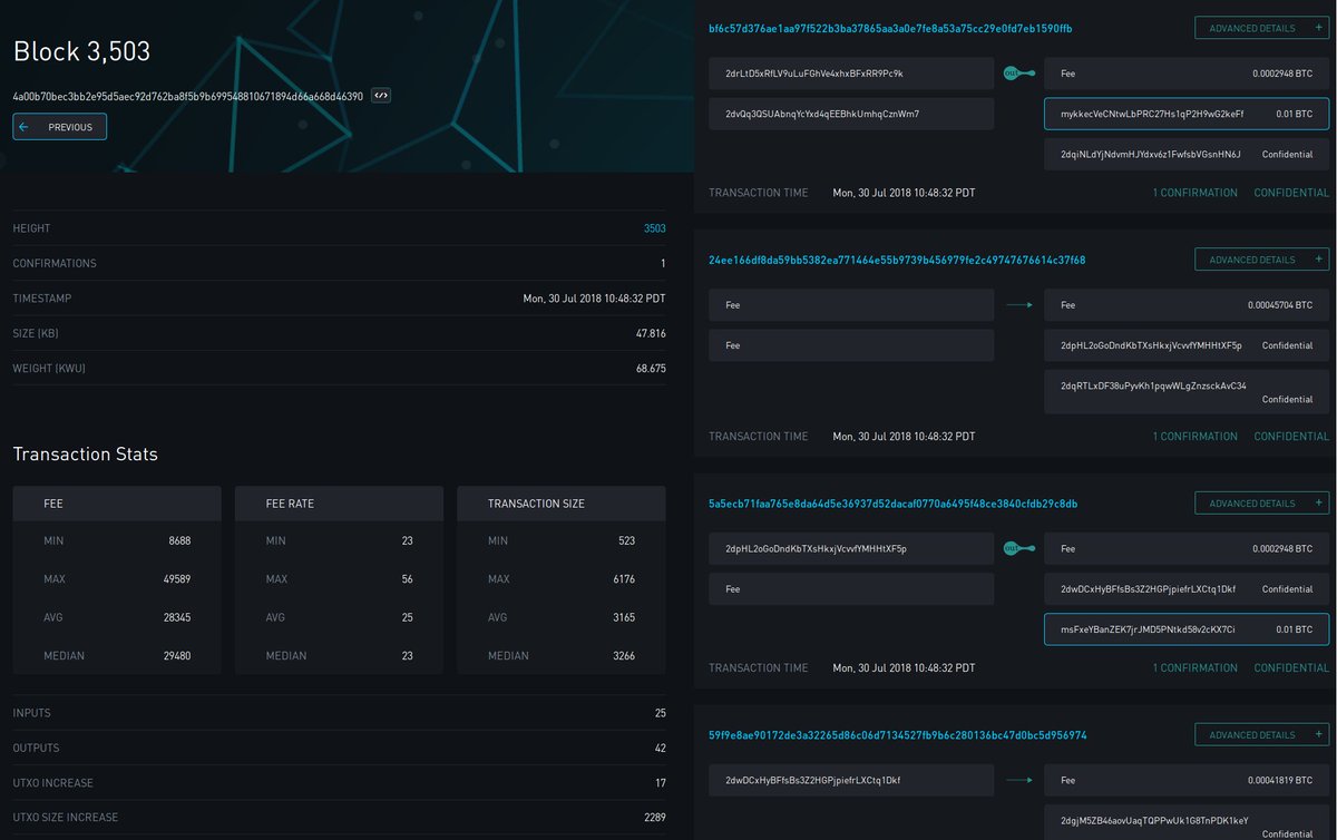 Block explorers are windows into foreign chains.

Some of my favourite:

- 🗺️ <a href="/ethtective/">_</a> - addresses and txs in a map
- 🦹‍♀️ <a href="/MyCrypto/">MyCrypto.eth 🦊💙</a>'s <a href="/MoneroVision/">MoneroVision</a> - the vintage feel
- 💺 <a href="/Blockchair/">Blockchair</a> - a colourful classic
- 👔 <a href="/Blockstream/">Blockstream</a> #Liquid - sleek and sober