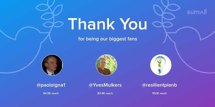 Our biggest fans this week: <a href="/paoloigna1/">paolo ignazio marong</a>, <a href="/YvesMulkers/">Yves Mulkers</a>, <a href="/resilientplanb/">Resilient Plan B</a>. Thank you! via sumall.com/thankyou?utm_s…