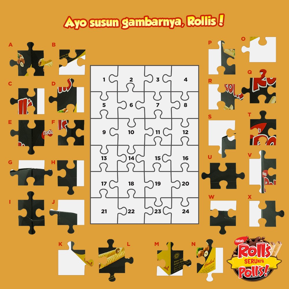 Lets_Rolls's tweet photo. Rollis, perhatikan gambar puzzle ini yuk!
Ayo susun supaya gambarnya jadi utuh! Kira-kira nomer berapa aja nih urutannya yang benar?
Reply jawaban kamu ya, Rollis!

#NgobRolls #RollsSerunyaPolls https://t.co/HjUbPtsv9a