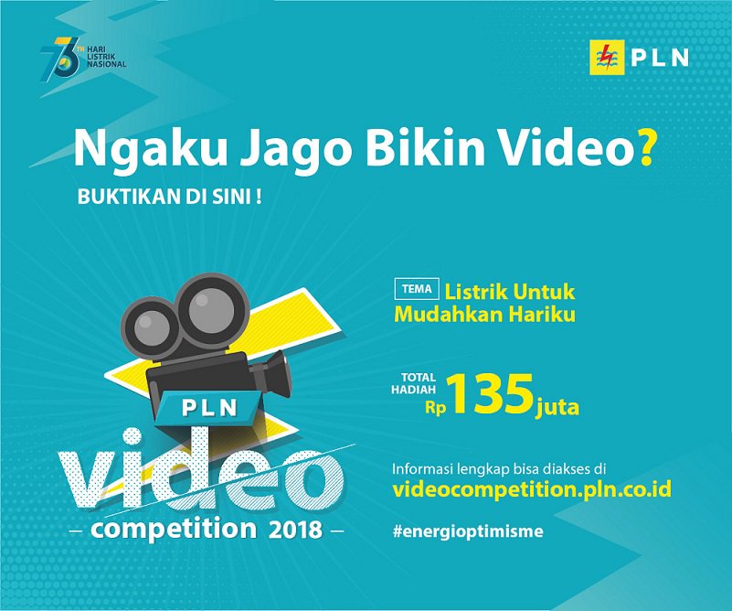 PriskopMedia's tweet photo. PLN Video Competition 2018 Ajak Masyarakat Buat Film Pendek Soal Listrik #PLNVideoCompetition https://t.co/6uWjrtDDJv https://t.co/htNTz7V2yb